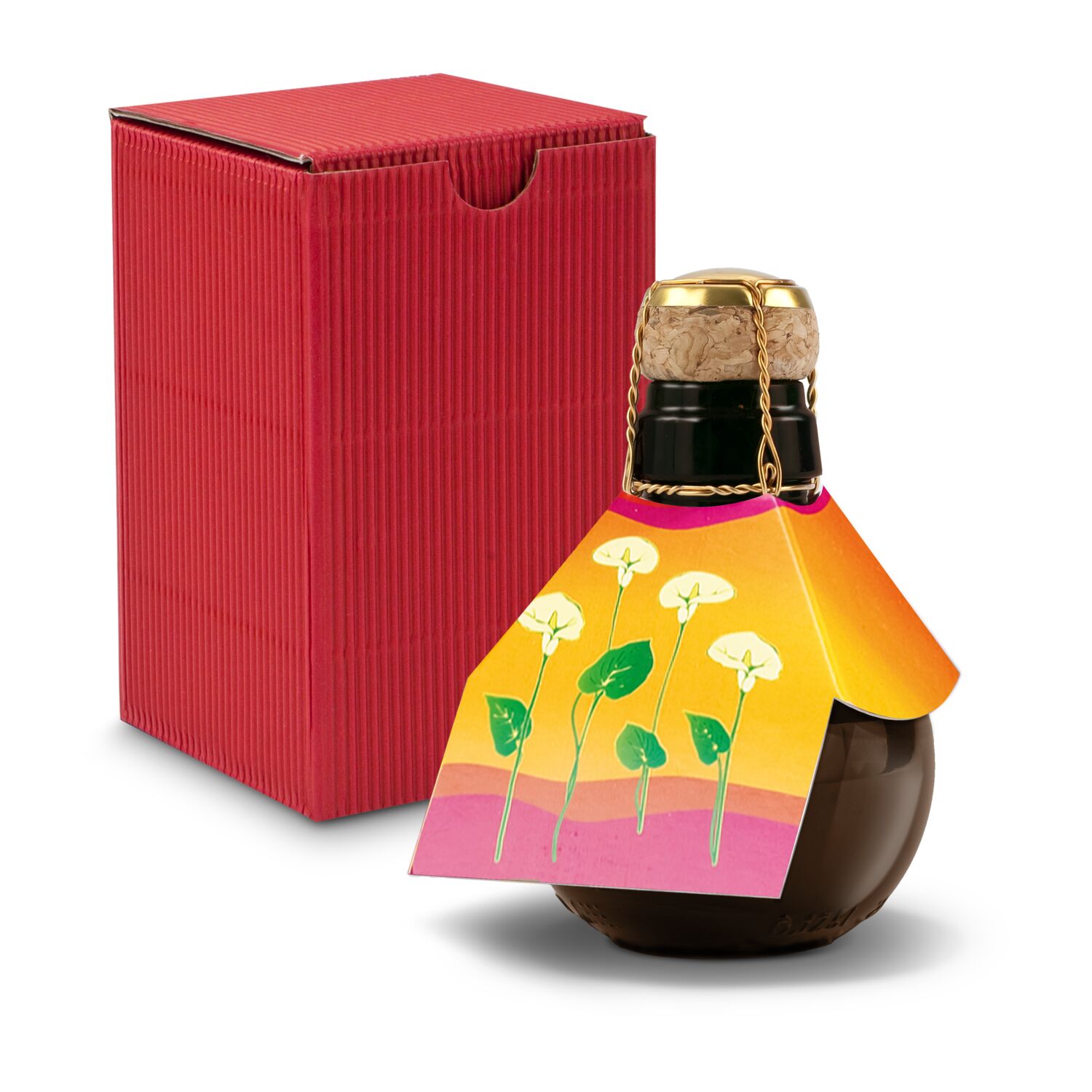Kleinste Sektflasche der Welt! Calla - Inklusive Geschenkkarton in Rot, 125 ml