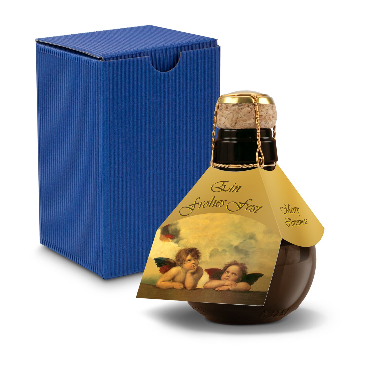 Kleinste Sektflasche der Welt! Raffael - Inklusive Geschenkkarton in Blau, 125 ml