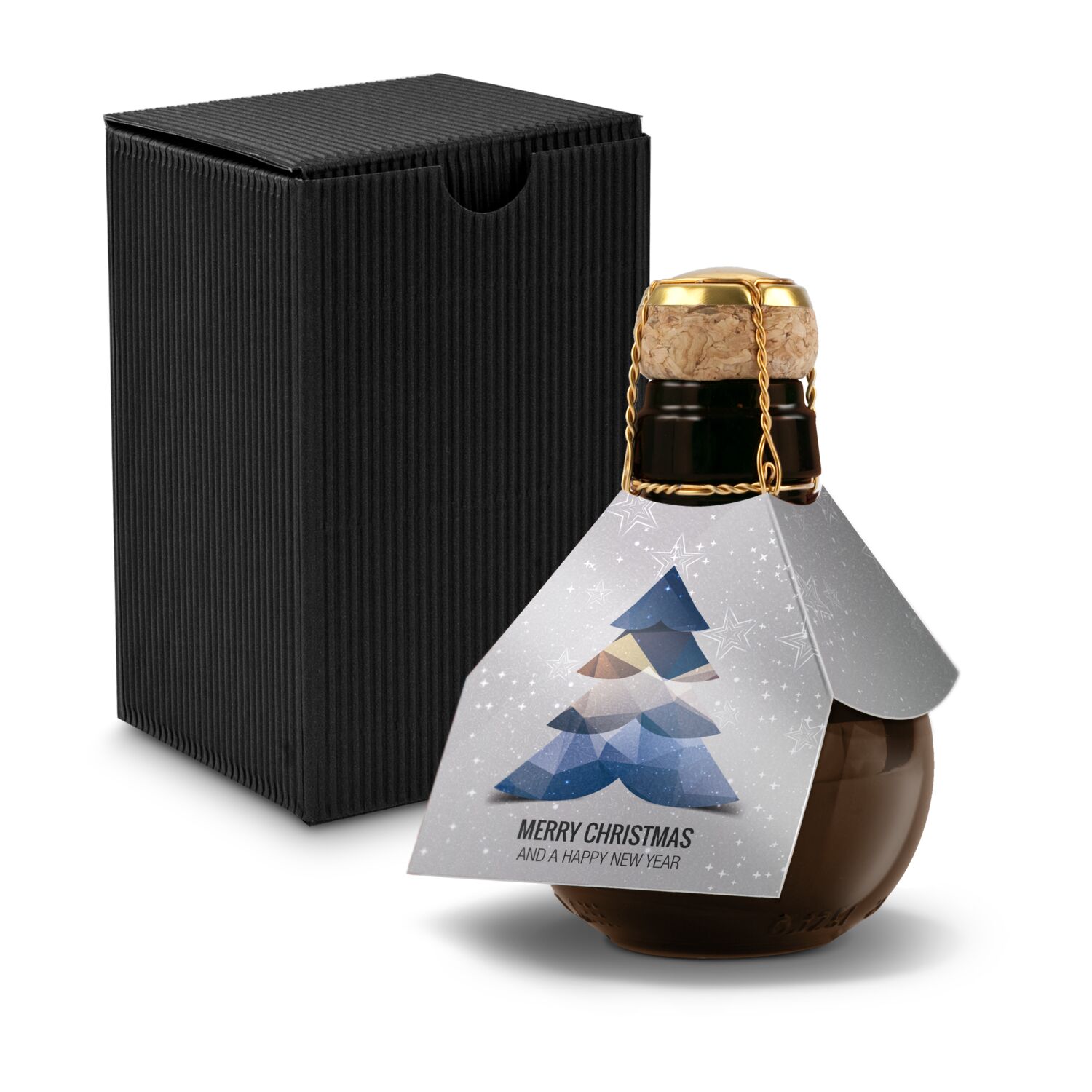 Kleinste Sektflasche der Welt! Merry Christmas - Inklusive Geschenkkarton in Schwarz, 125 ml